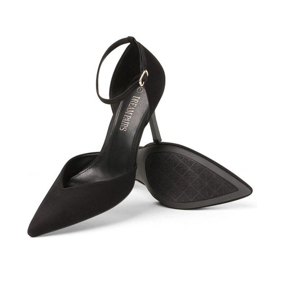 NWOB DREAM PAIRS Strappy Closed Toe Stiletto Ankle Strap Pointed T 7.5M - Picture 1 of 5